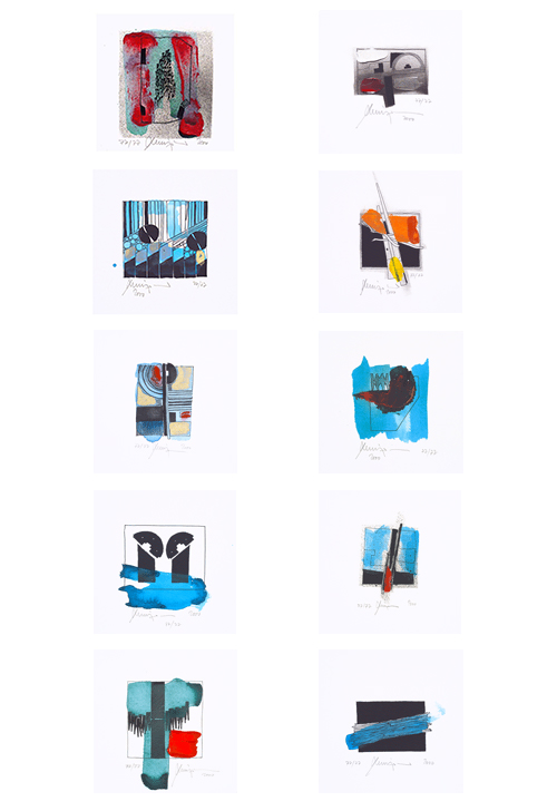 Franz Leinfelder Serigraphie aus 10 Miniaturen 2000